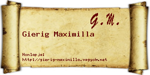 Gierig Maximilla névjegykártya